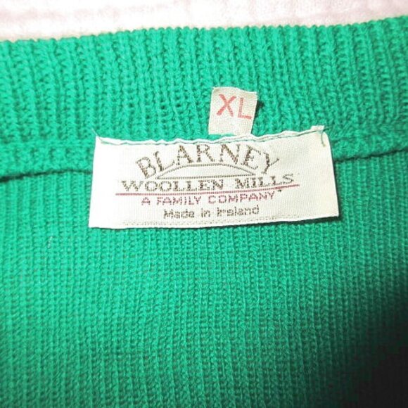 Vtg Blarney Woolen Mills Sweater Size XL Ireland Shamrock Kelly Green Knit NWT - Picture 4 of 10
